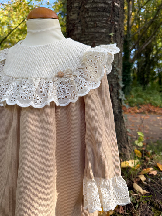 Robe Bridgerton velours côtelé