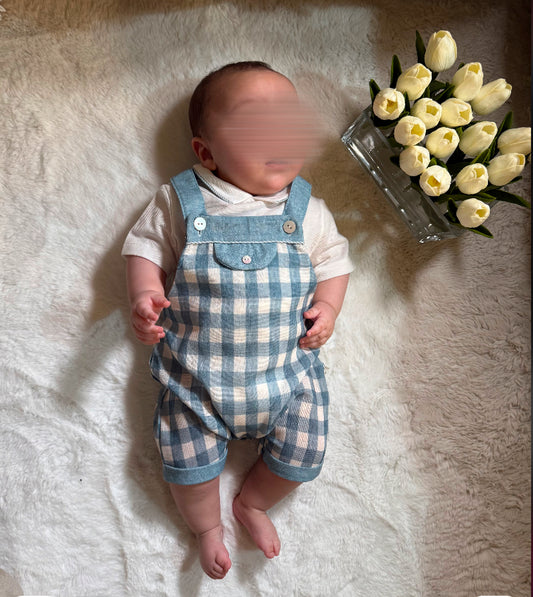 Ensemble Petit Bohème – Salopette & Chemise Vintage